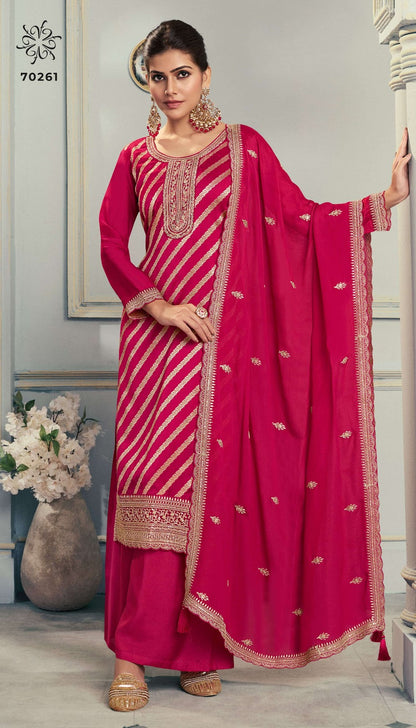 Silky 3 Kuleesh Vinay Fashion Llp Silk Jacquard Plazzo Style Suits Supplier India