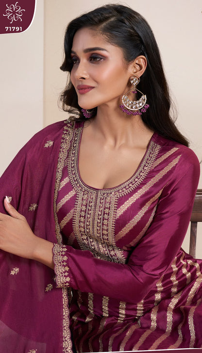 Silky 6 Kuleesh Vinay Fashion Llp Silk Jacquard Pant Style Suits Wholesaler India