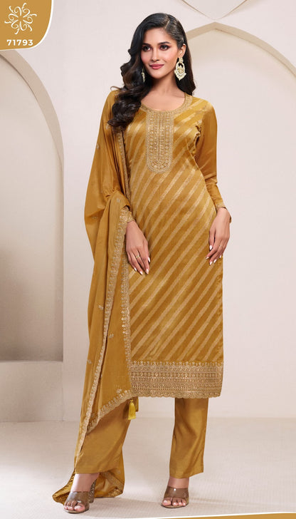Silky 6 Kuleesh Vinay Fashion Llp Silk Jacquard Pant Style Suits Wholesaler India