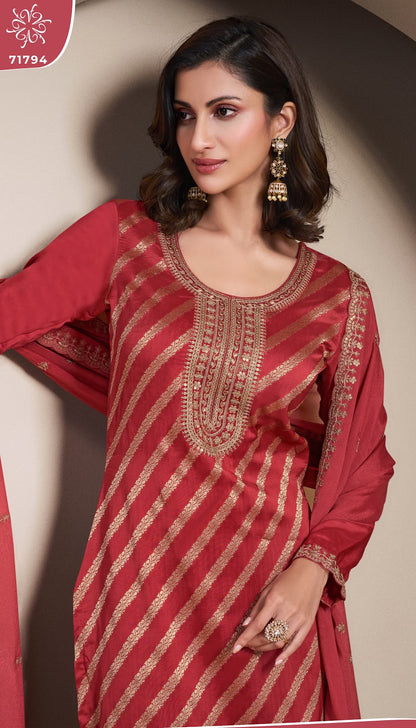 Silky 6 Kuleesh Vinay Fashion Llp Silk Jacquard Pant Style Suits Wholesaler India