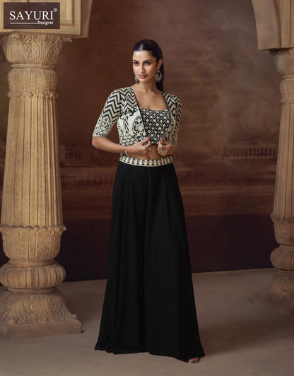 Silky Sayuri Chinon Silk Indo Western Pair Exporter