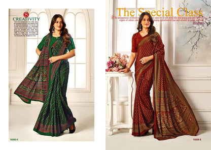 Silky Shades Sushma Crepe Sarees Manufacturer