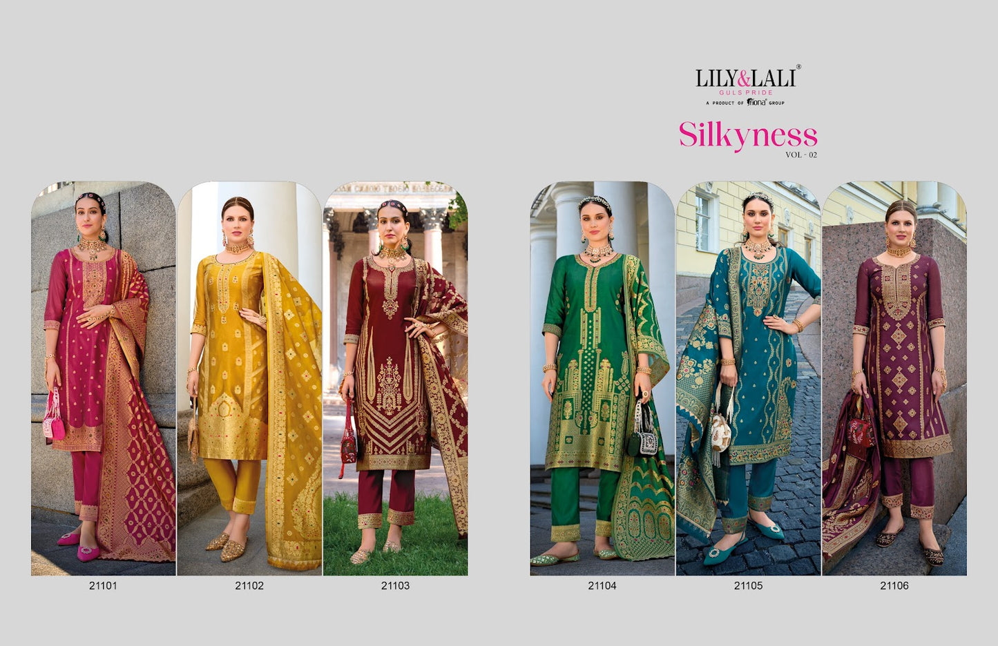 Silkyness Vol 2 Lily Lali Organza Readymade Pant Style Suits Exporter India