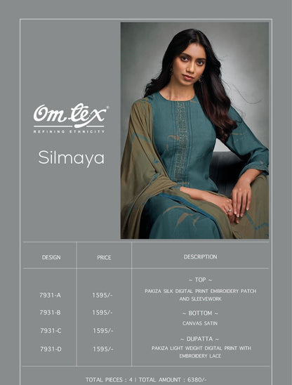 Silmaya Omtex Silk Pant Style Suits Supplier Ahmedabad