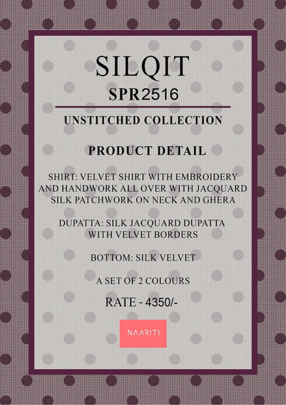 Silqit Naariti Velvet Suits Manufacturer Ahmedabad