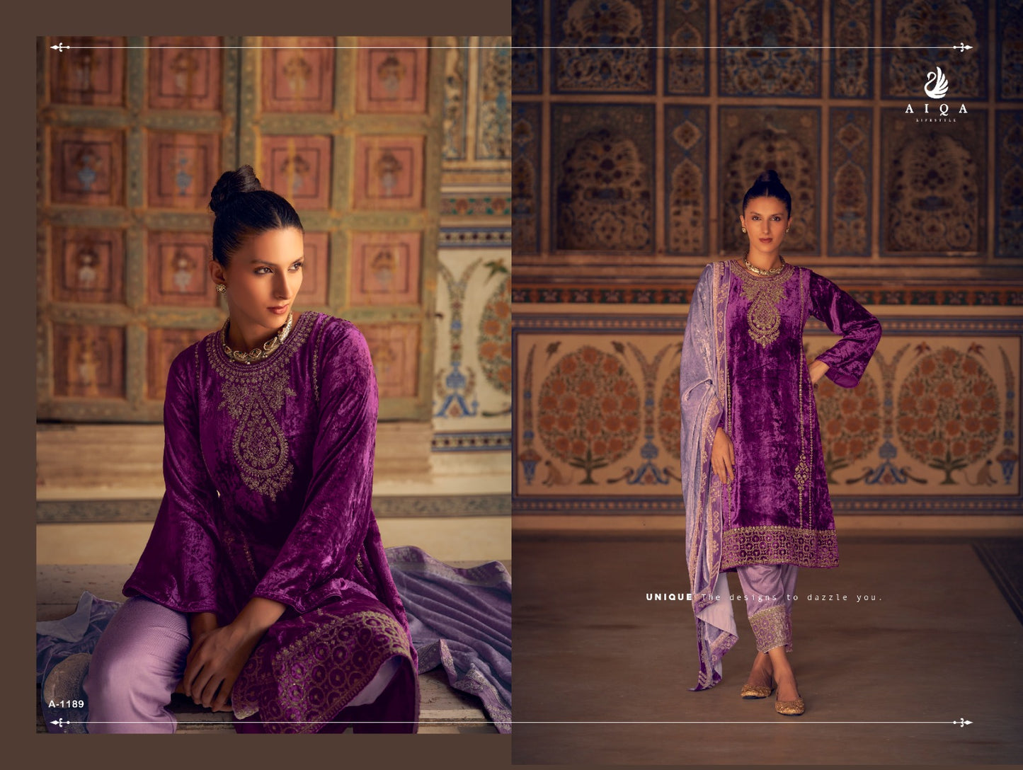 Silsila Aiqa Velvet Suits Exporter