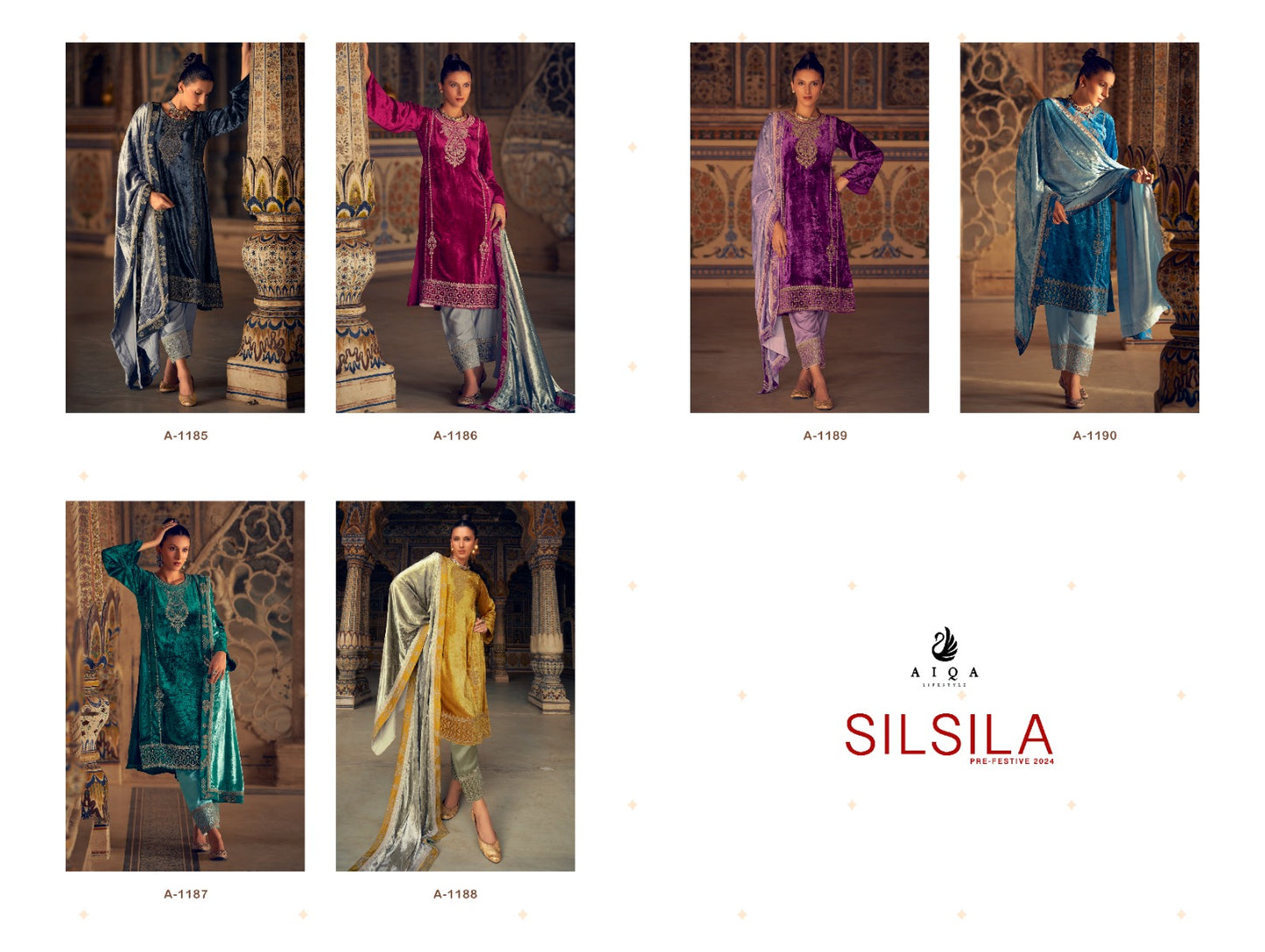 Silsila Aiqa Velvet Suits Exporter