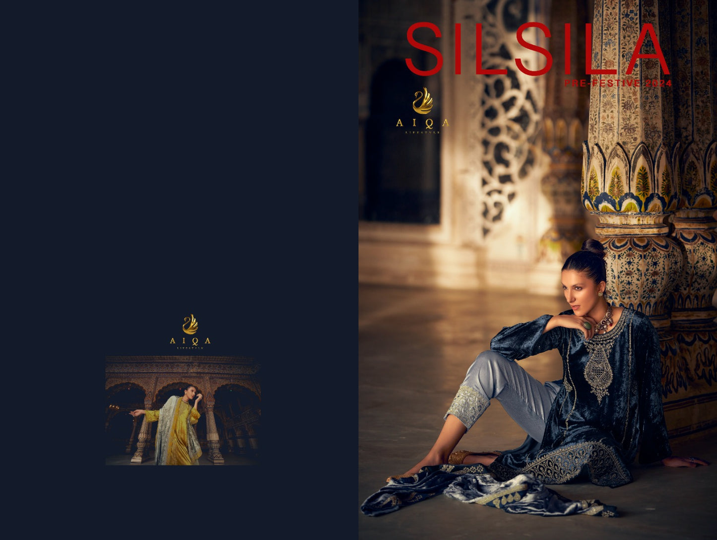 Silsila Aiqa Velvet Suits Exporter