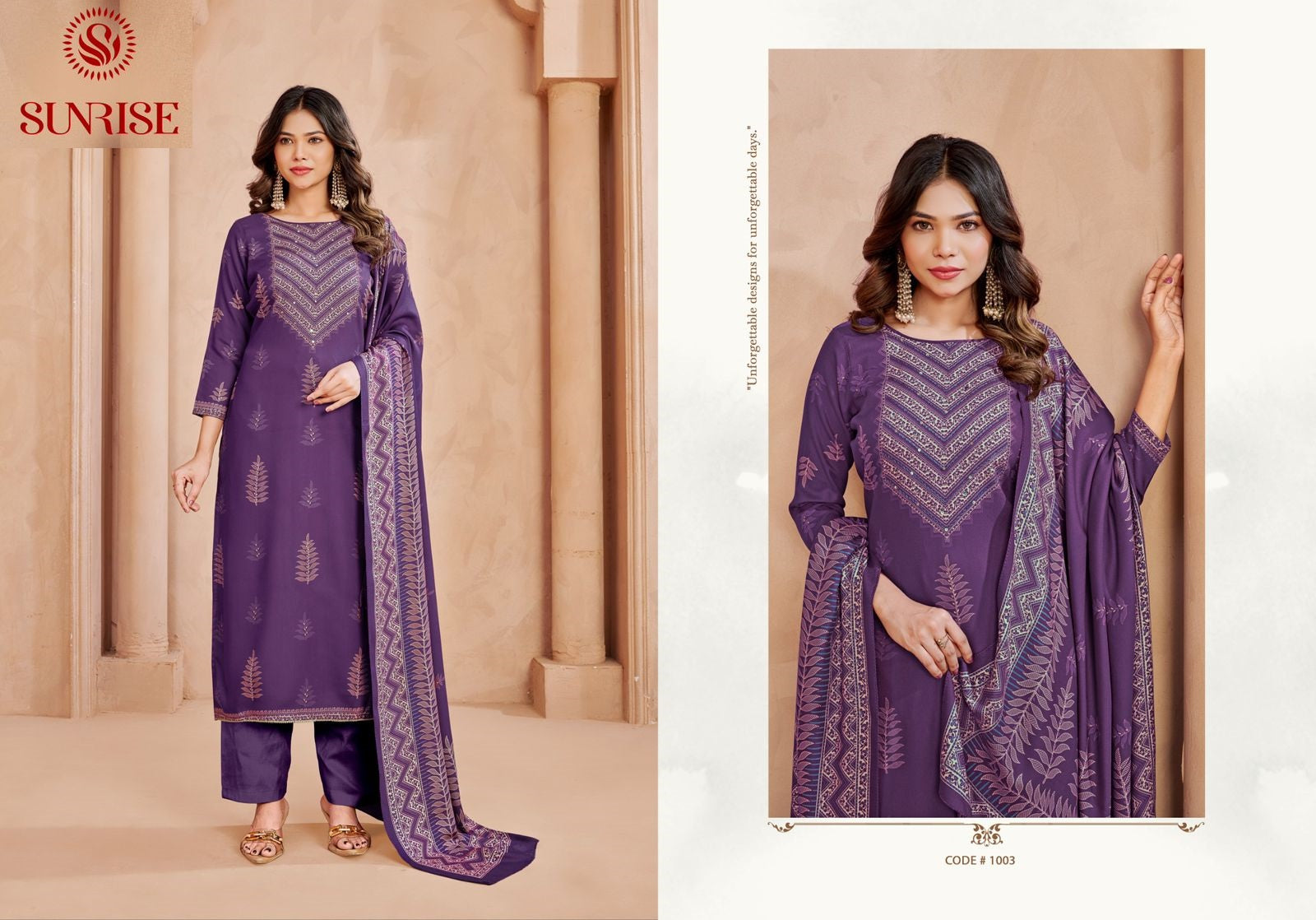 Silsila Sunrise Viscose Pashmina Suits Supplier India