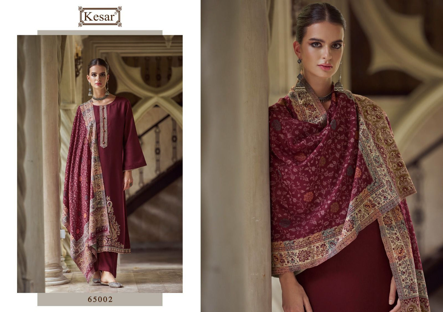 Silsiley Kesar Twill Pashmina Suits Wholesale Rate