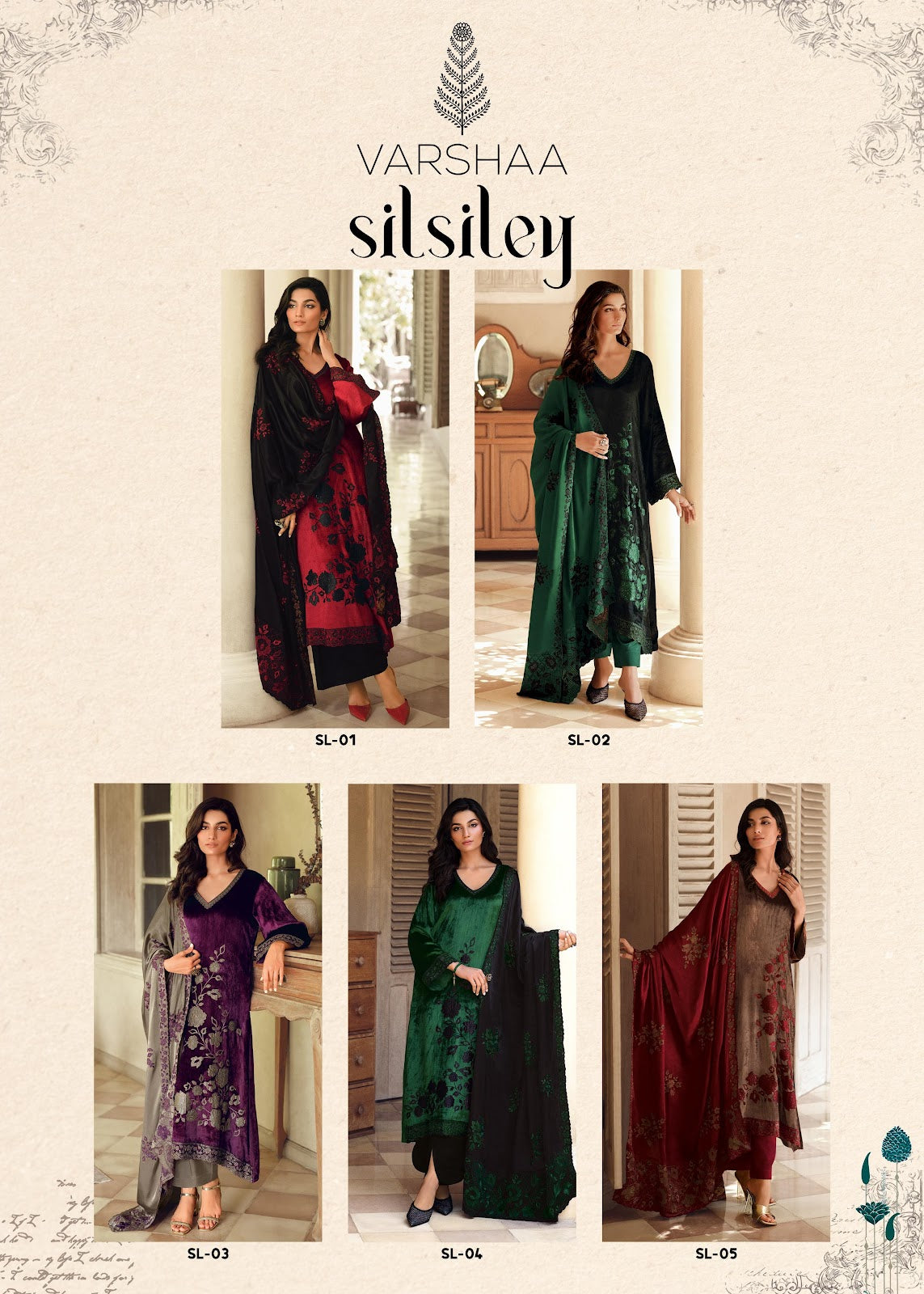Silsiley Varsha Fashions Satin Velvet Suits Manufacturer India