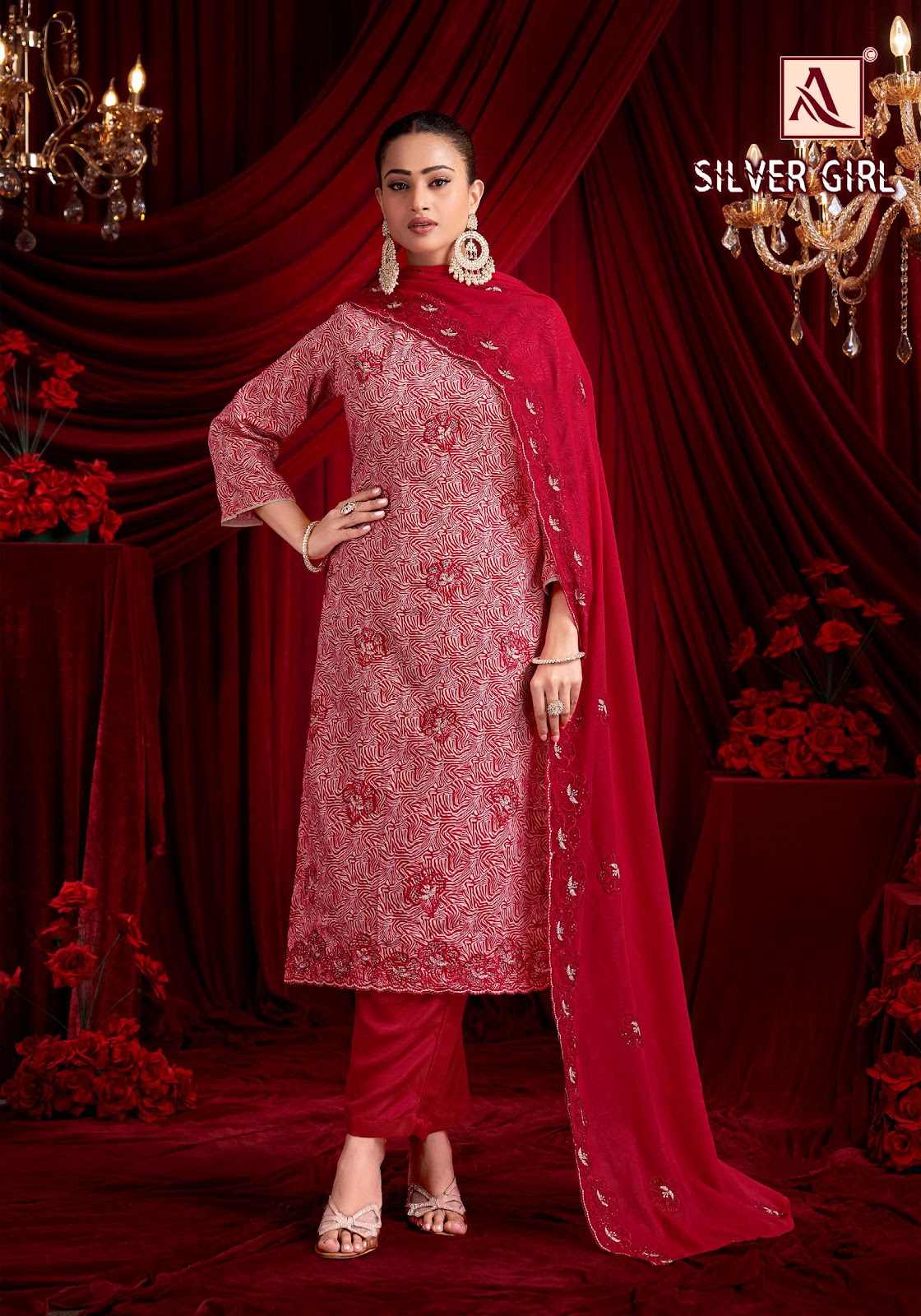 Silver Girl Alok Zam Cotton Karachi Salwar Suits Supplier India