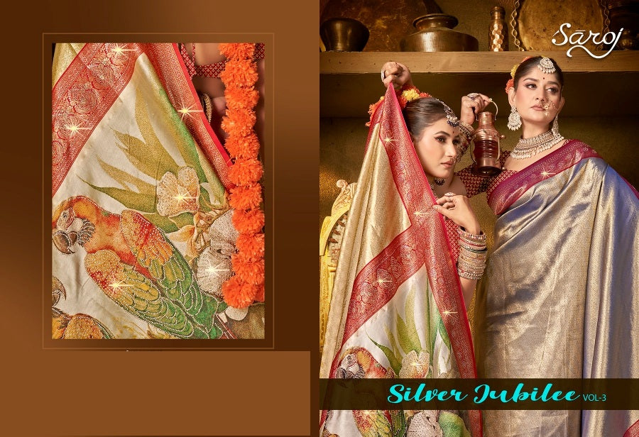 Silver Jubilee Vol 3 Saroj Silk Sarees Manufacturer India