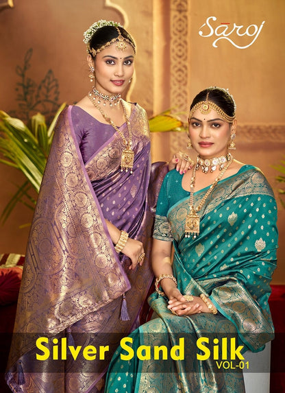 Silver Sand Silk Vol 1 Saroj Sarees Manufacturer India