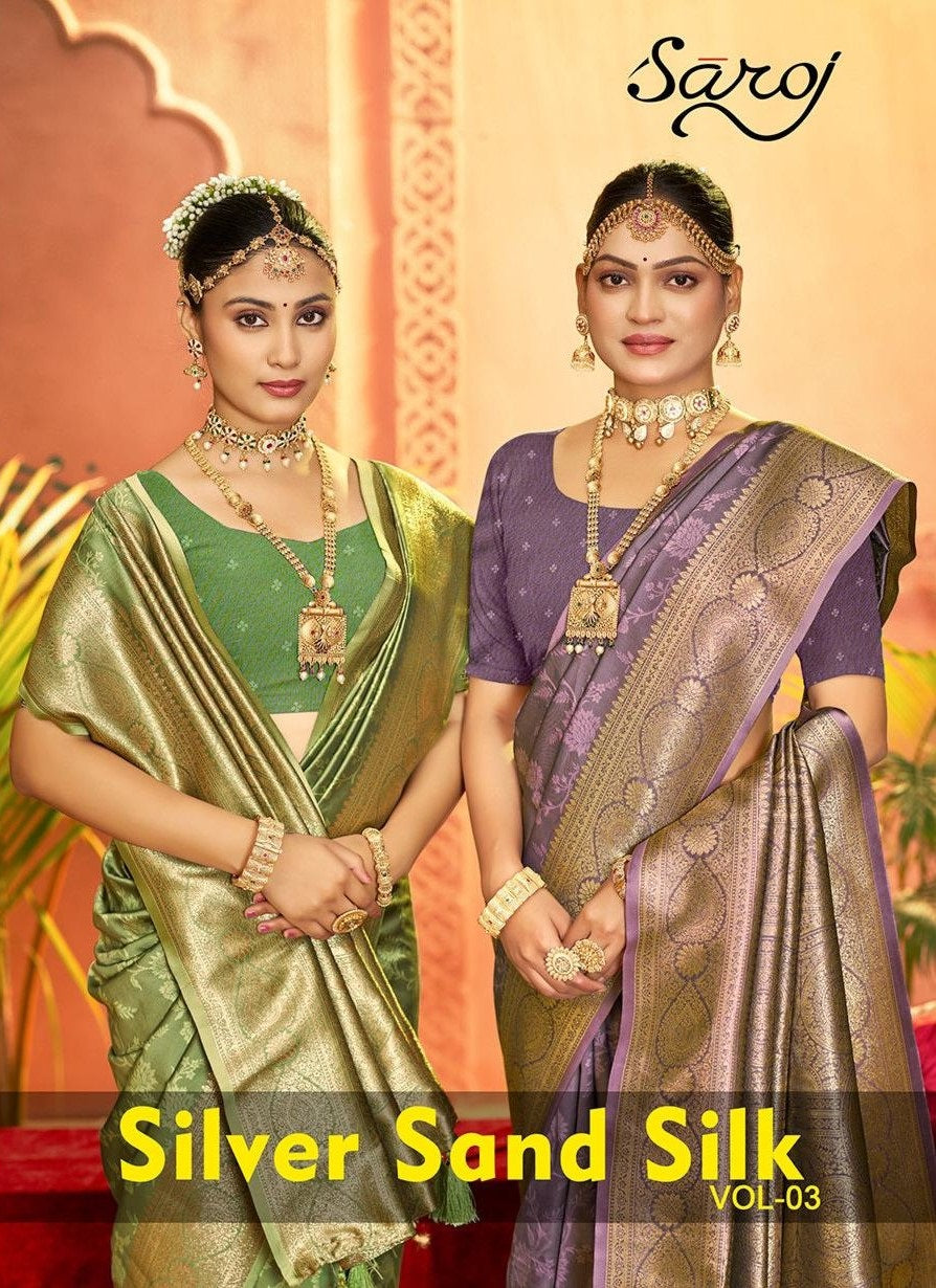 Silver Sand Silk Vol 3 Saroj Sarees Exporter India