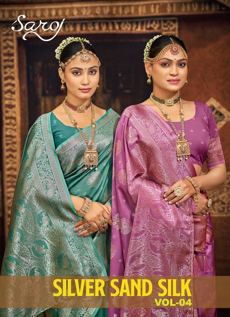 Silver Sand Silk Vol 4 Saroj Sarees Wholesaler