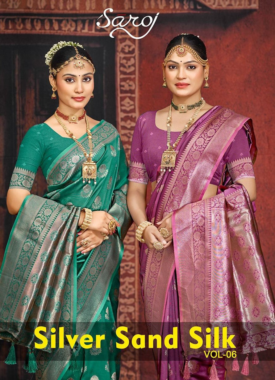 Silver Sand Silk Vol 6 Saroj Sarees Manufacturer Ahmedabad