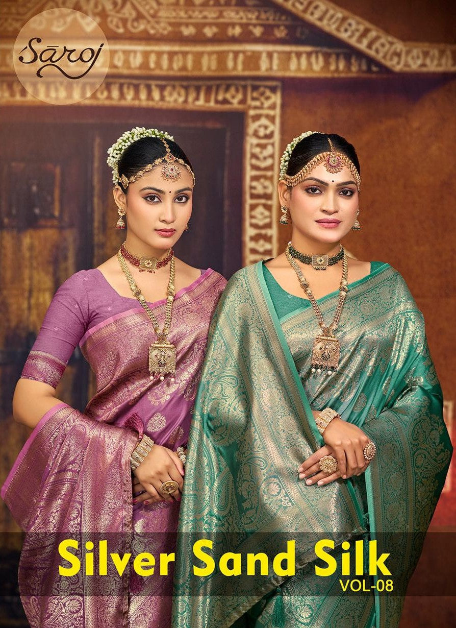 Silver Sand Silk Vol 8 Saroj Sarees Exporter Ahmedabad
