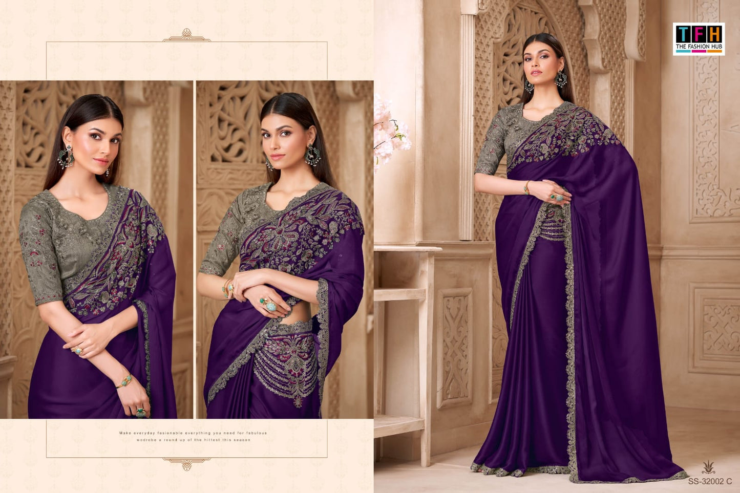 Silver Screen 32002 Hit Tfh Fiona Sarees Exporter India