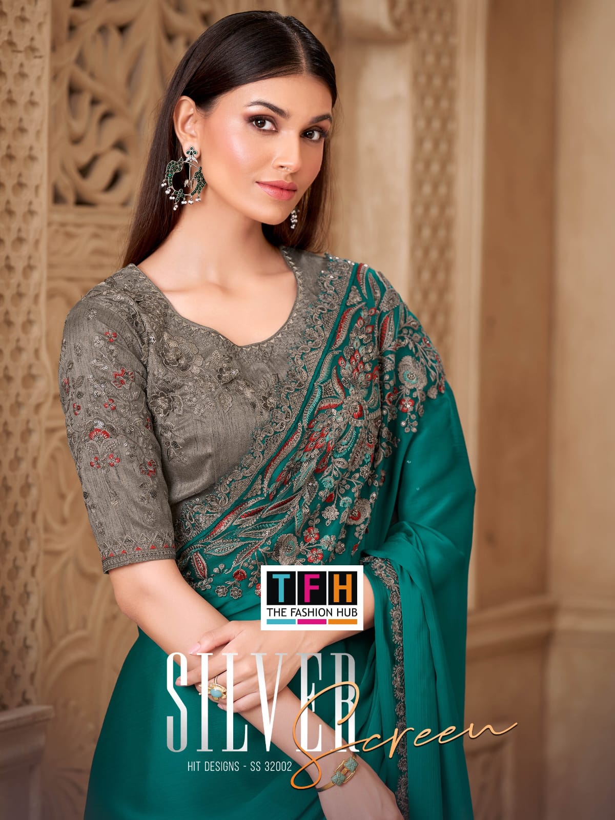 Silver Screen 32002 Hit Tfh Fiona Sarees Exporter India