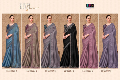 Silver Screen 32007 Hit Tfh Satin Sarees Supplier India