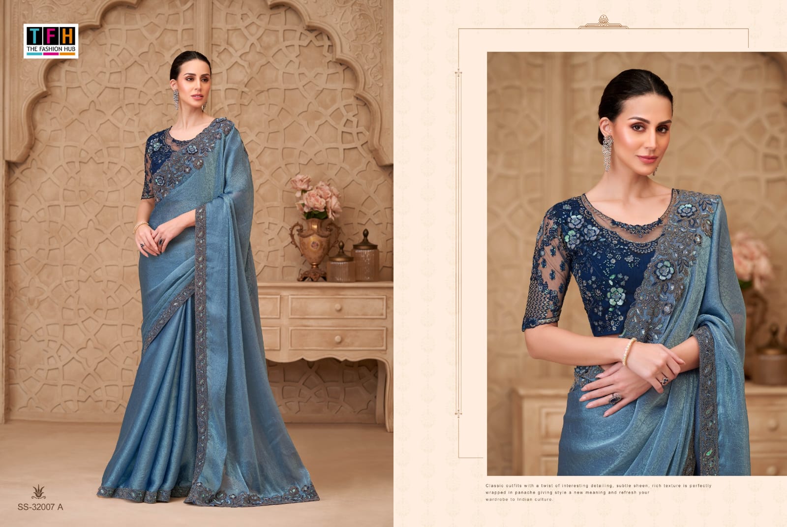 Silver Screen 32007 Hit Tfh Satin Sarees Supplier India