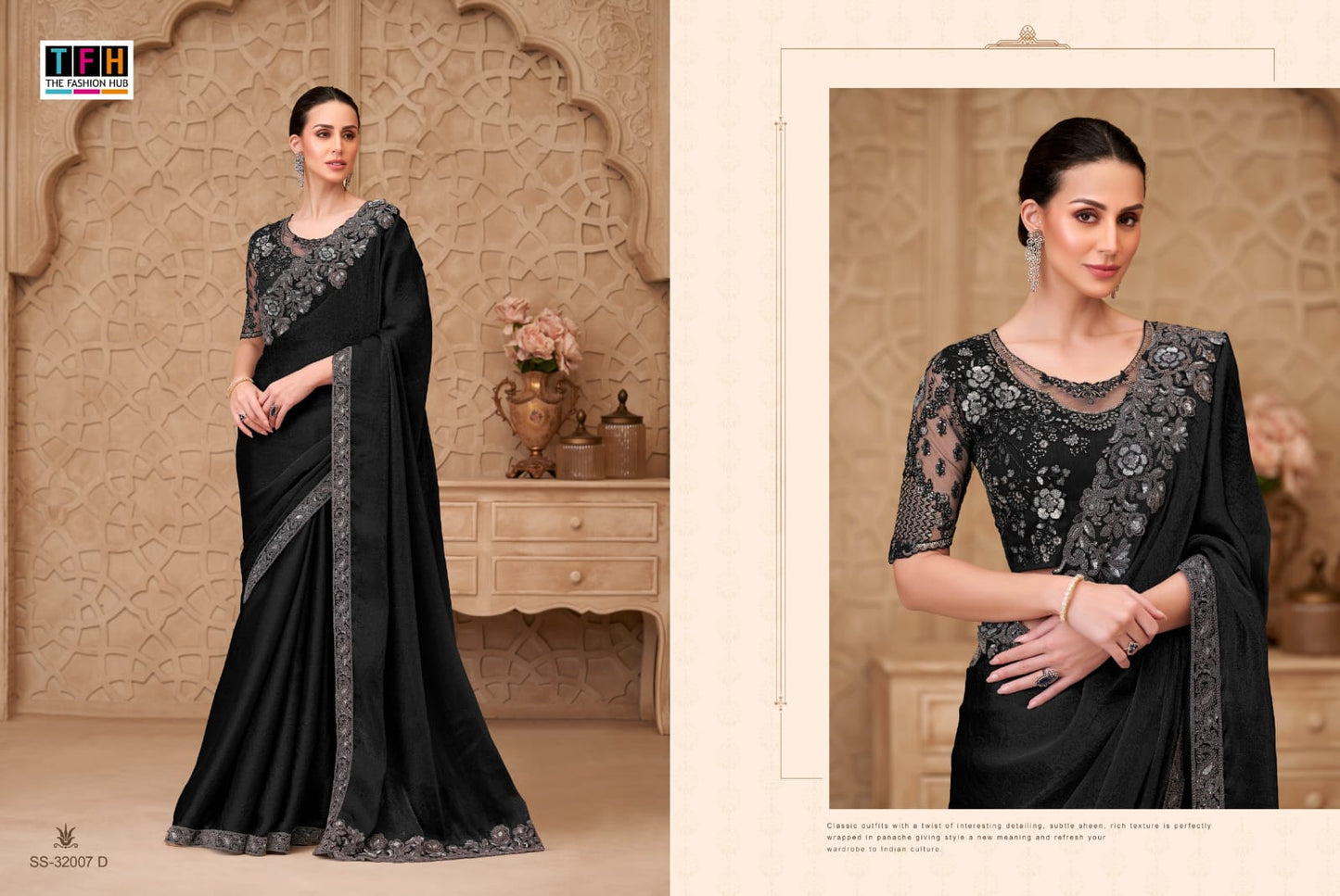 Silver Screen 32007 Hit Tfh Satin Sarees Supplier India