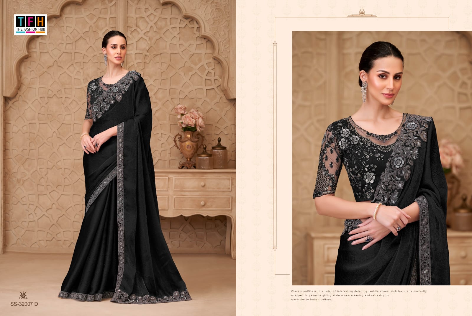 Silver Screen 32007 Hit Tfh Satin Sarees Supplier India