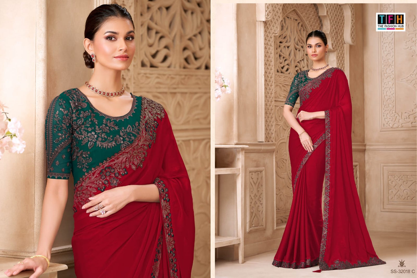 Silver Screen 32018 Hit Tfh Satin Sarees Manufacturer Ahmedabad