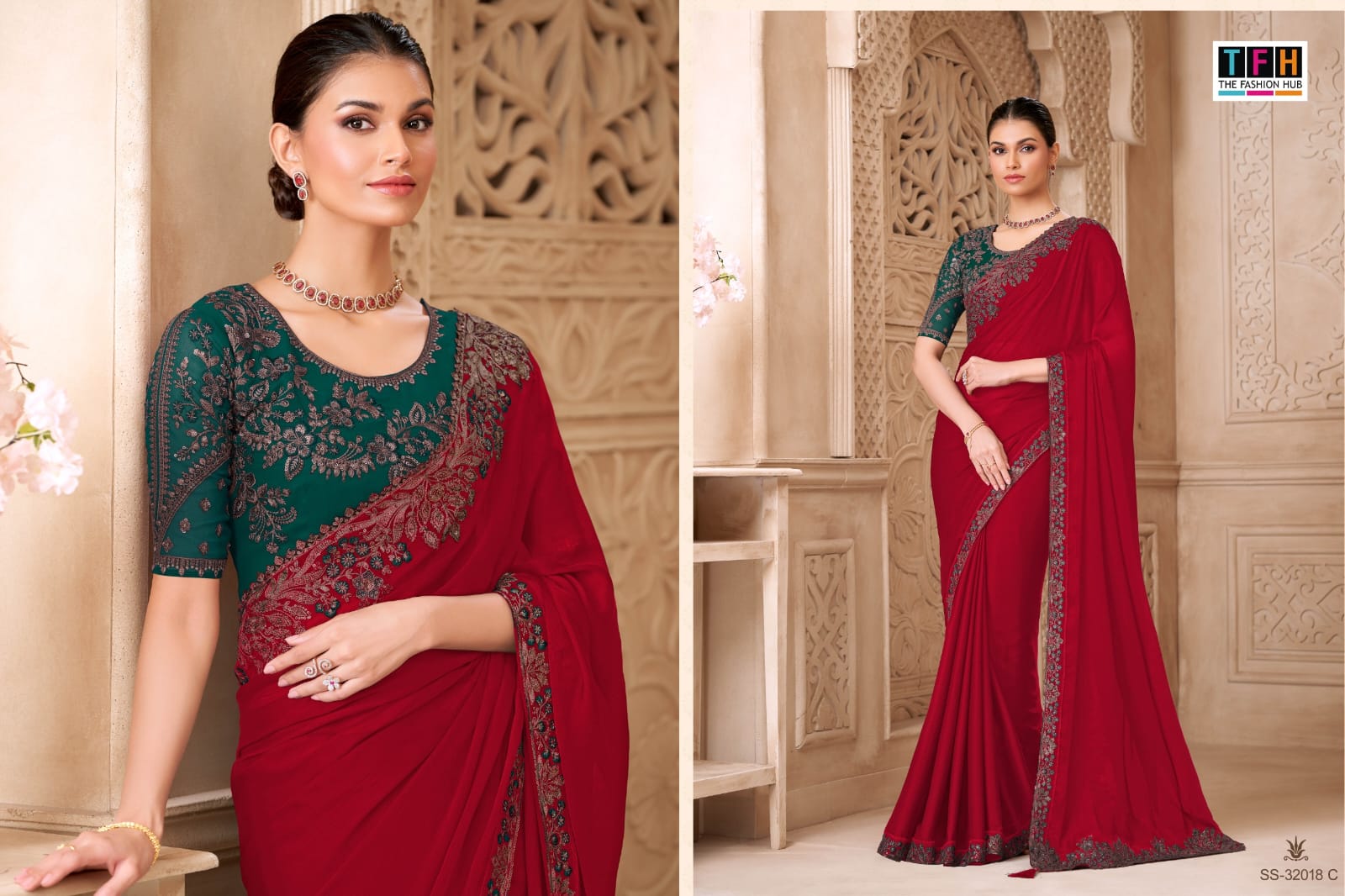 Silver Screen 32018 Hit Tfh Satin Sarees Manufacturer Ahmedabad
