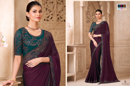 Silver Screen 32018 Hit Tfh Satin Sarees Manufacturer Ahmedabad