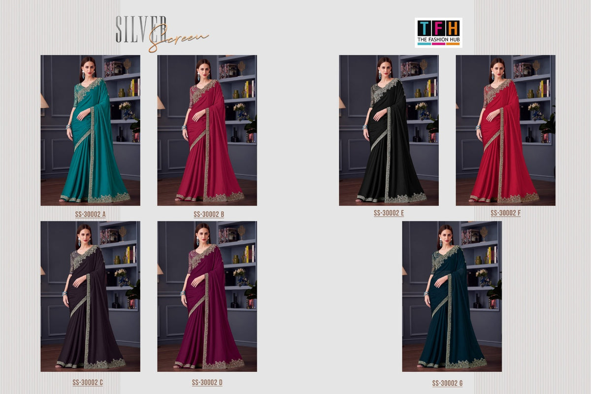 Silver Screen Hit 30002 Tfh Silk Sarees Supplier Ahmedabad