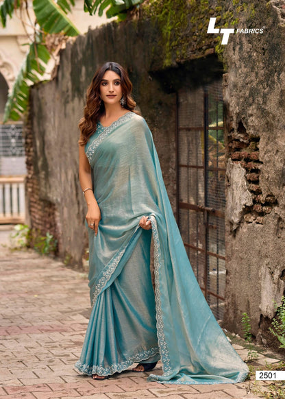 Silver Stone Vol 25 Lt Fabrics Nylon Satin Sarees Wholesale Price