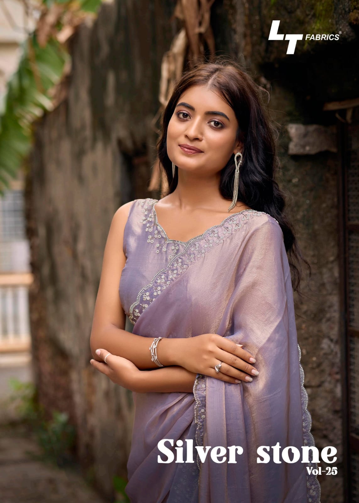 Silver Stone Vol 25 Lt Fabrics Nylon Satin Sarees Wholesale Price