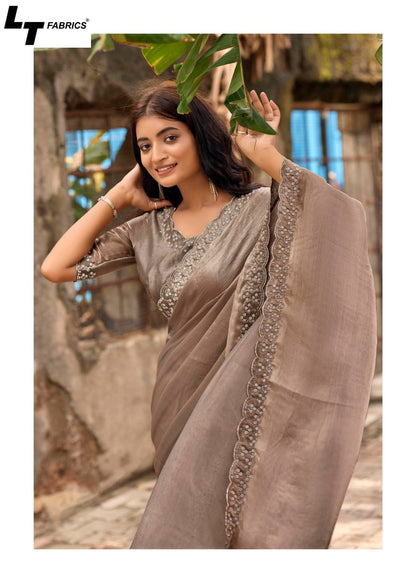 Silver Stone Vol 25 Lt Fabrics Nylon Satin Sarees Wholesale Price