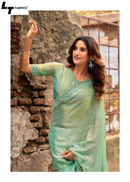 Silver Stone Vol 25 Lt Fabrics Nylon Satin Sarees Wholesale Price