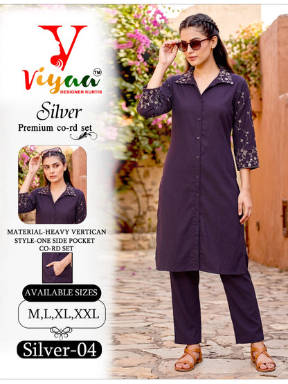 Silver Vol 2 Viyaa Vertican Co Ord Set Exporter Gujarat