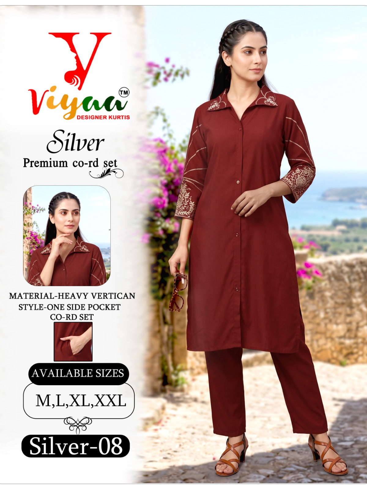 Silver Vol 2 Viyaa Vertican Co Ord Set Exporter Gujarat