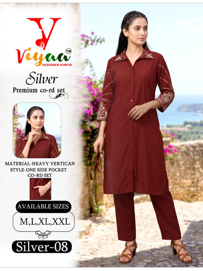 Silver Vol 2 Viyaa Vertican Co Ord Set Exporter Gujarat