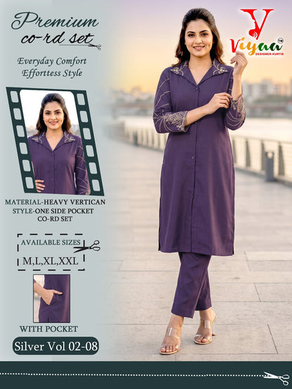 Silver Vol 2 Viyaa Vertican Co Ord Set Exporter Gujarat