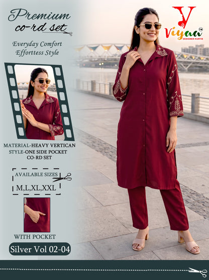 Silver Vol 2 Viyaa Vertican Co Ord Set Exporter Gujarat
