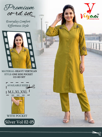 Silver Vol 2 Viyaa Vertican Co Ord Set Exporter Gujarat