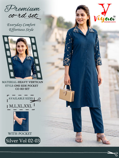 Silver Vol 2 Viyaa Vertican Co Ord Set Exporter Gujarat