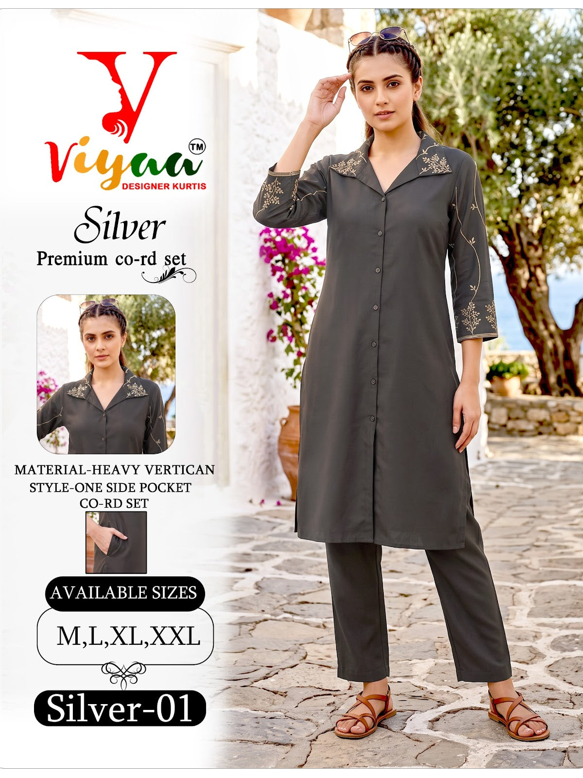 Silver Vol 2 Viyaa Vertican Co Ord Set Exporter Gujarat