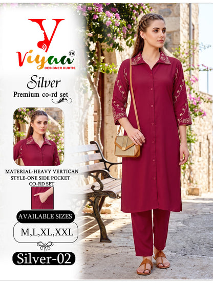 Silver Vol 2 Viyaa Vertican Co Ord Set Exporter Gujarat