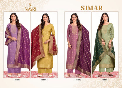Simar Naari Muslin Jacquard Pant Style Suits Manufacturer Ahmedabad