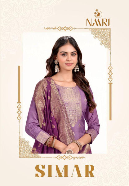 Simar Naari Muslin Jacquard Pant Style Suits Manufacturer Ahmedabad