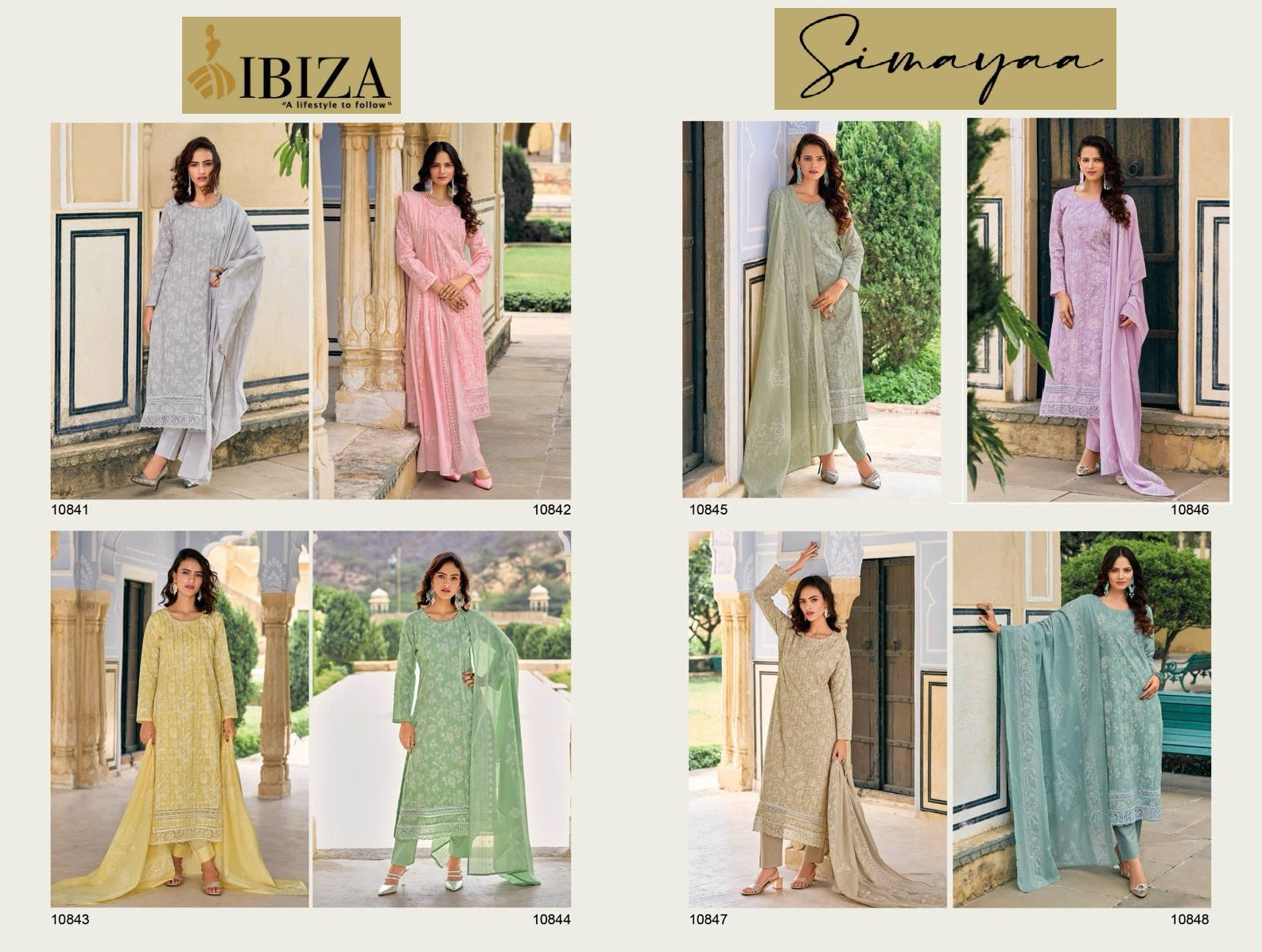 Simayaa Ibiza Pure Lawn Pant Style Suits Exporter Ahmedabad