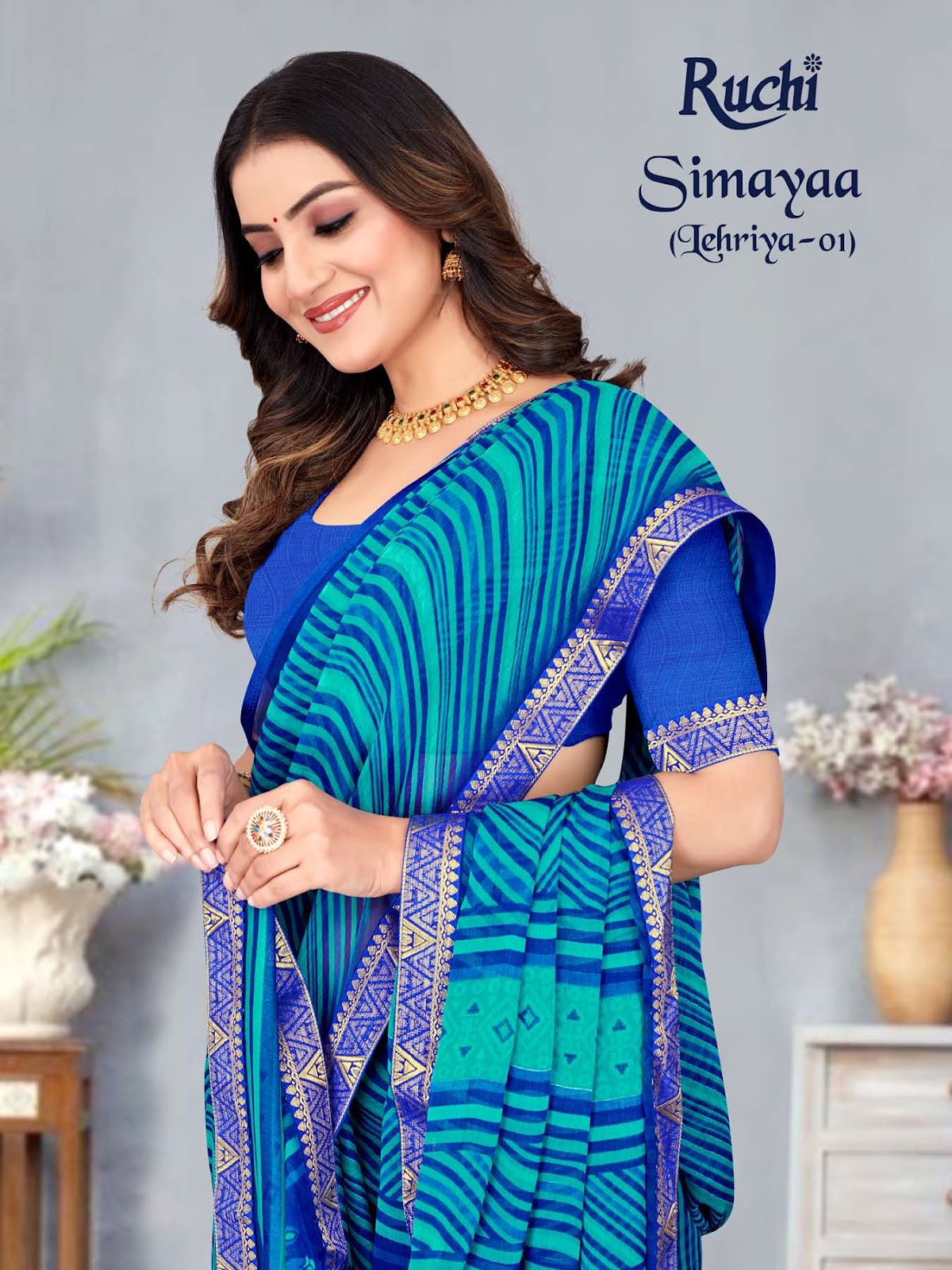 Simayaa Lehriya 1 Ruchi Chiffon Sarees Wholesale Rate
