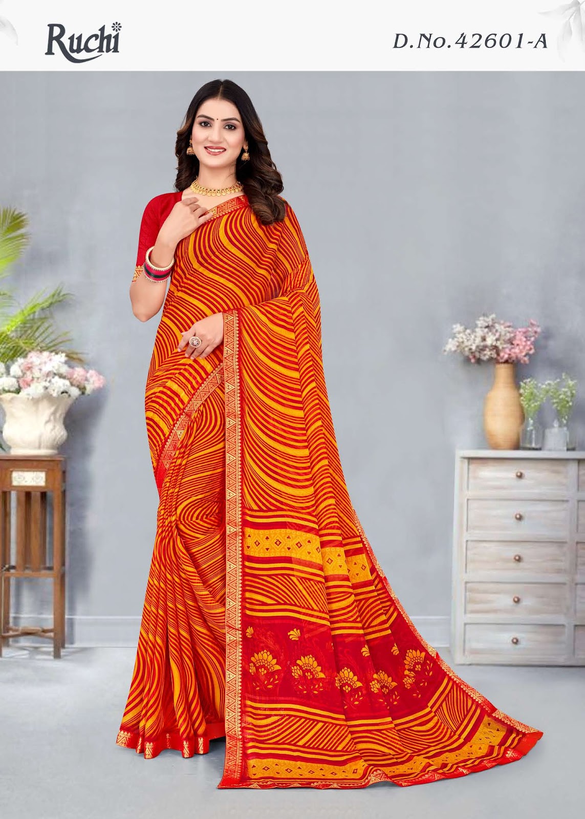 Simayaa Lehriya 1 Ruchi Chiffon Sarees Wholesale Rate